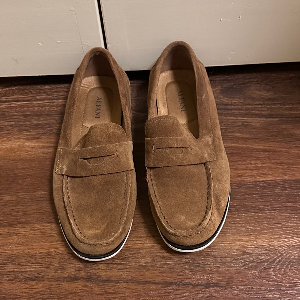 Alfani Men's Brown Suede Slip-On Loafers